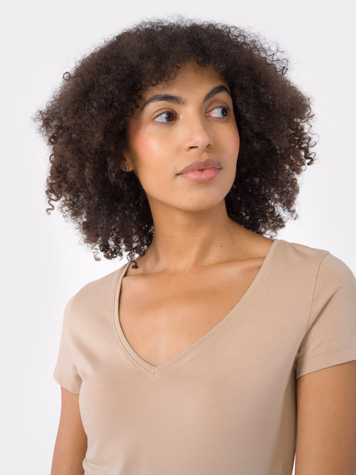 T-shirt slim gładki damski