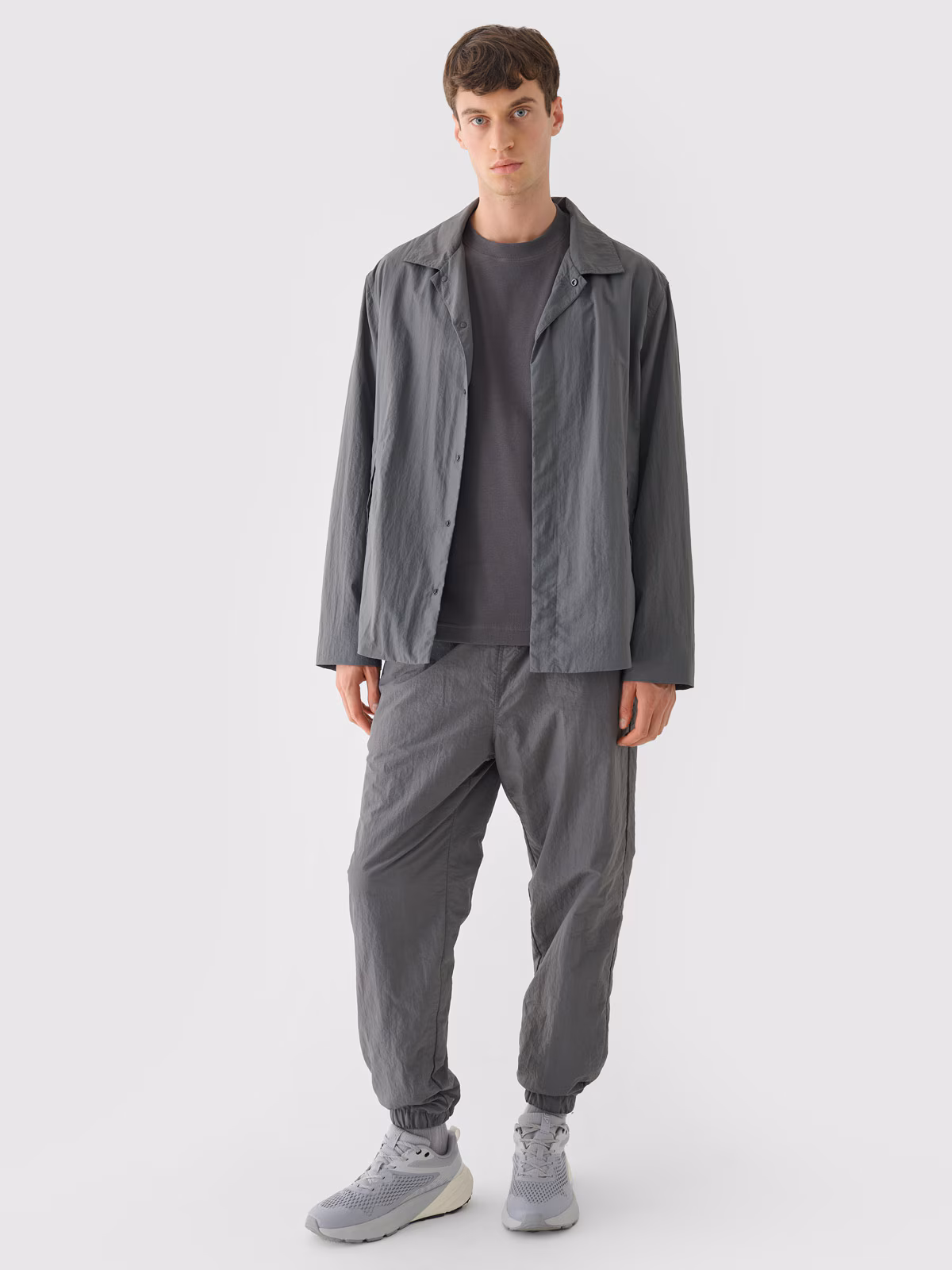 T-shirt z prążkowanej dzianiny męski Outhorn - biały