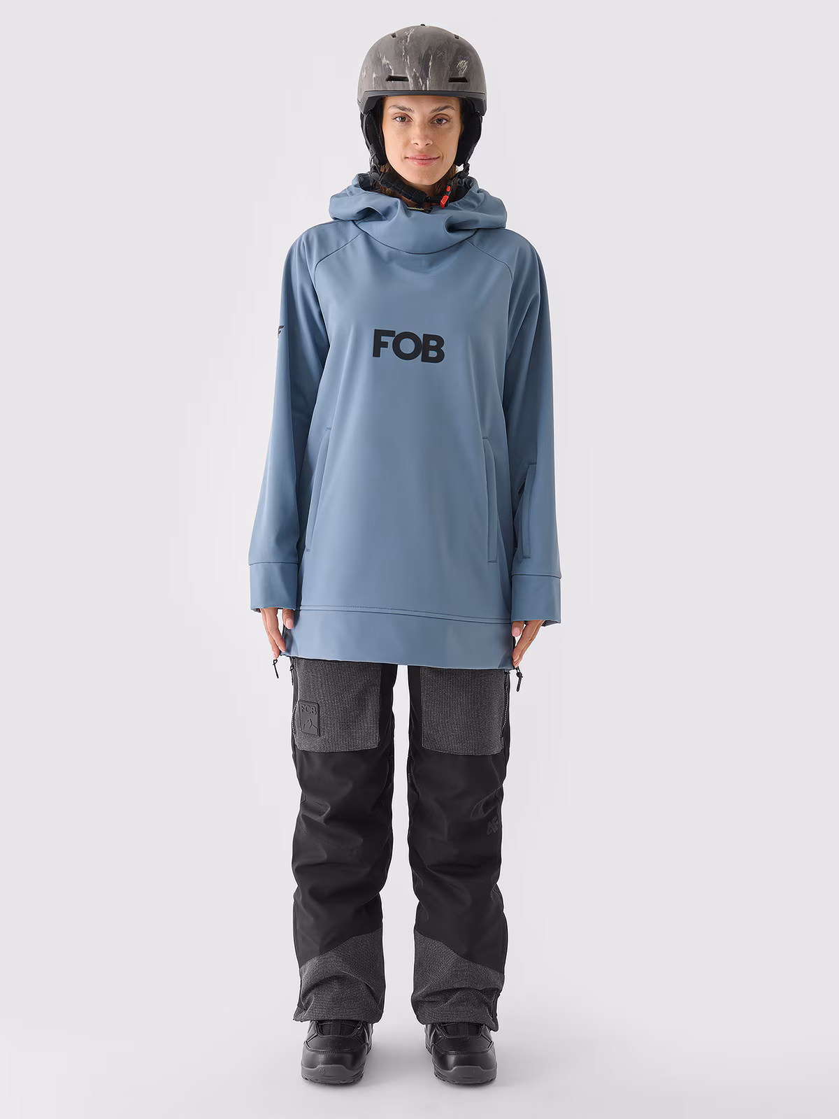Bluza snowboardowa z softshellu membrana 5000 damska - oliwkowa/khaki