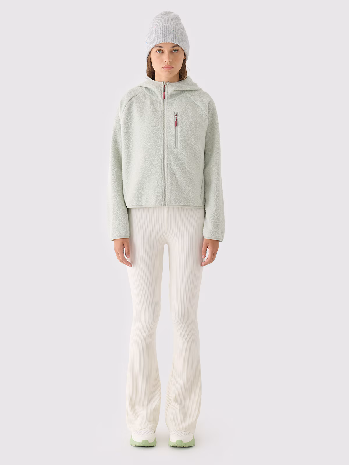 Polar sherpa z kapturem damski - czarny