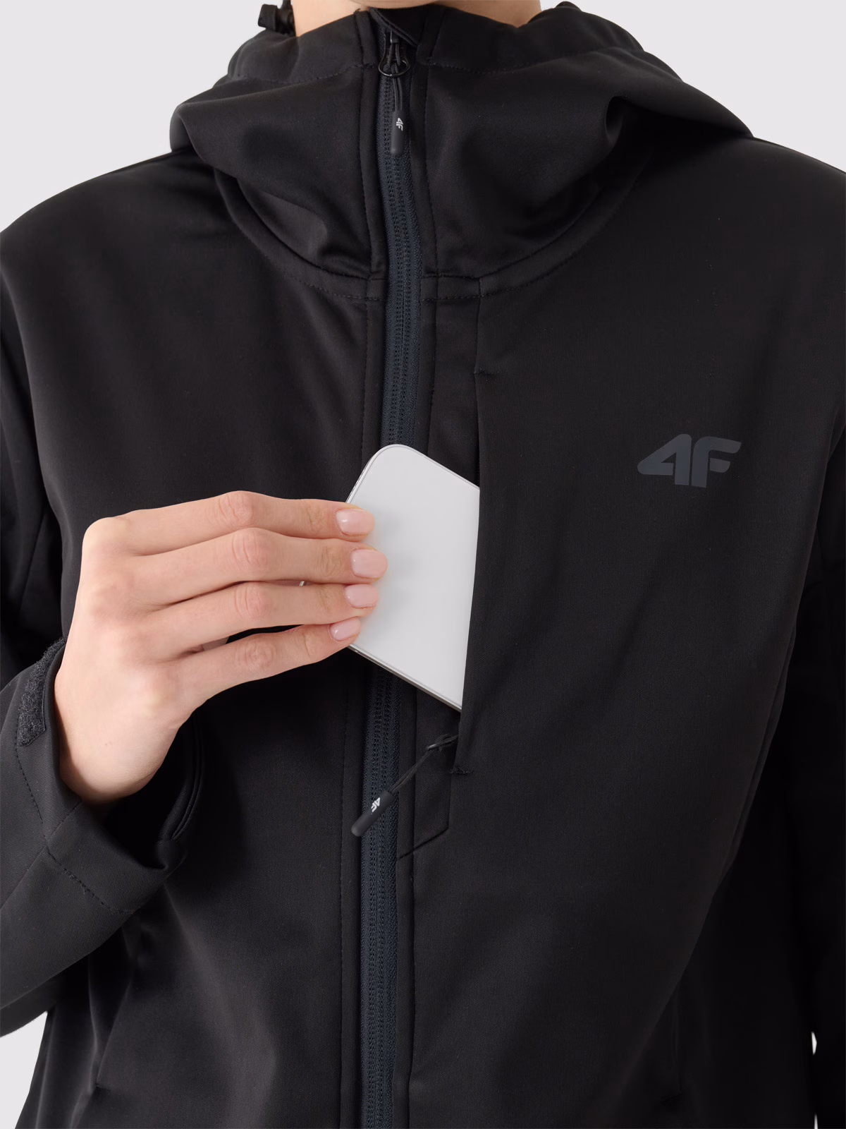 Kurtka softshell wiatroodporna membrana 8000 damska - czarna