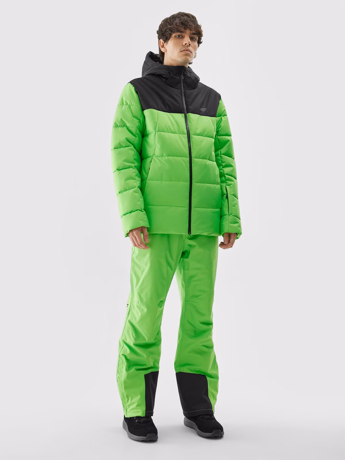 Kurtka puchowa narciarska z puchem syntetycznym męska - zielona
