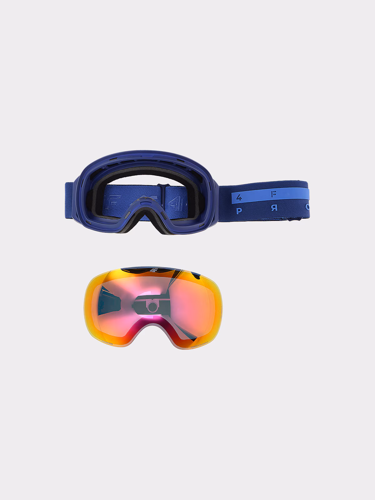 Gogle narciarskie z multibarwną powłoką i polaryzacją uniseks - fioletowe