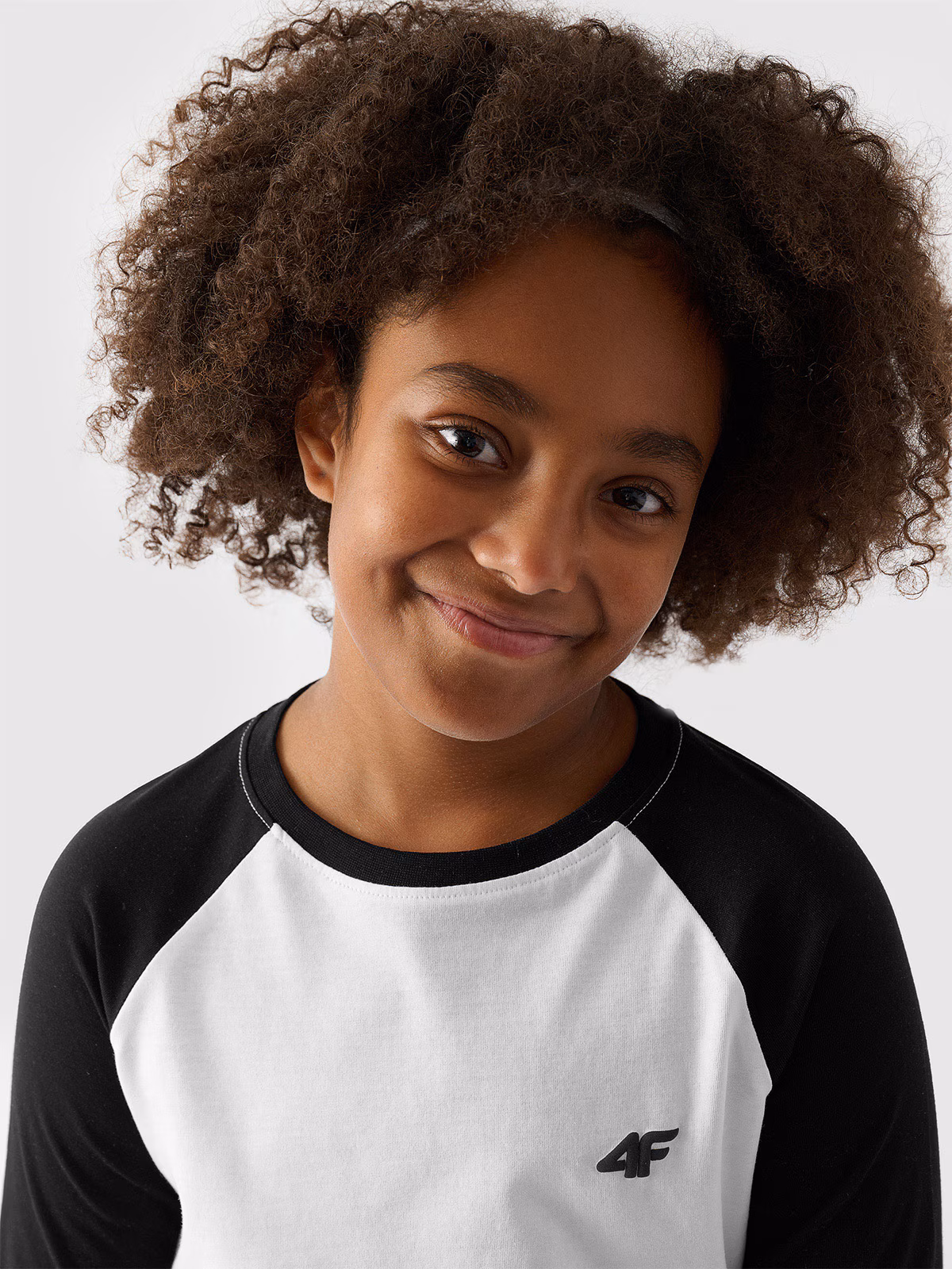 Longsleeve regular gładki dziewczęcy - różowy