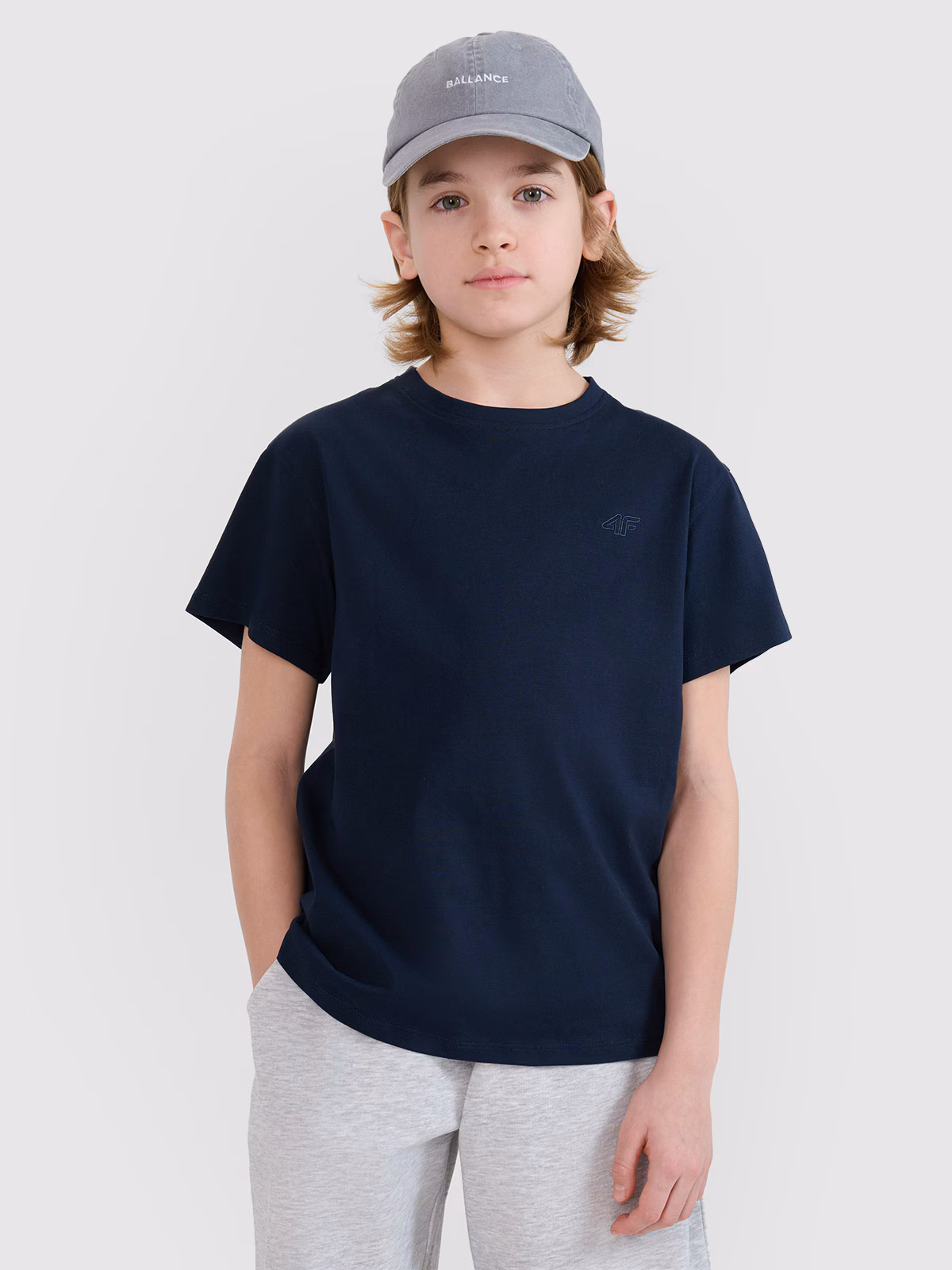 T-shirt gładki chłopięcy - czarny