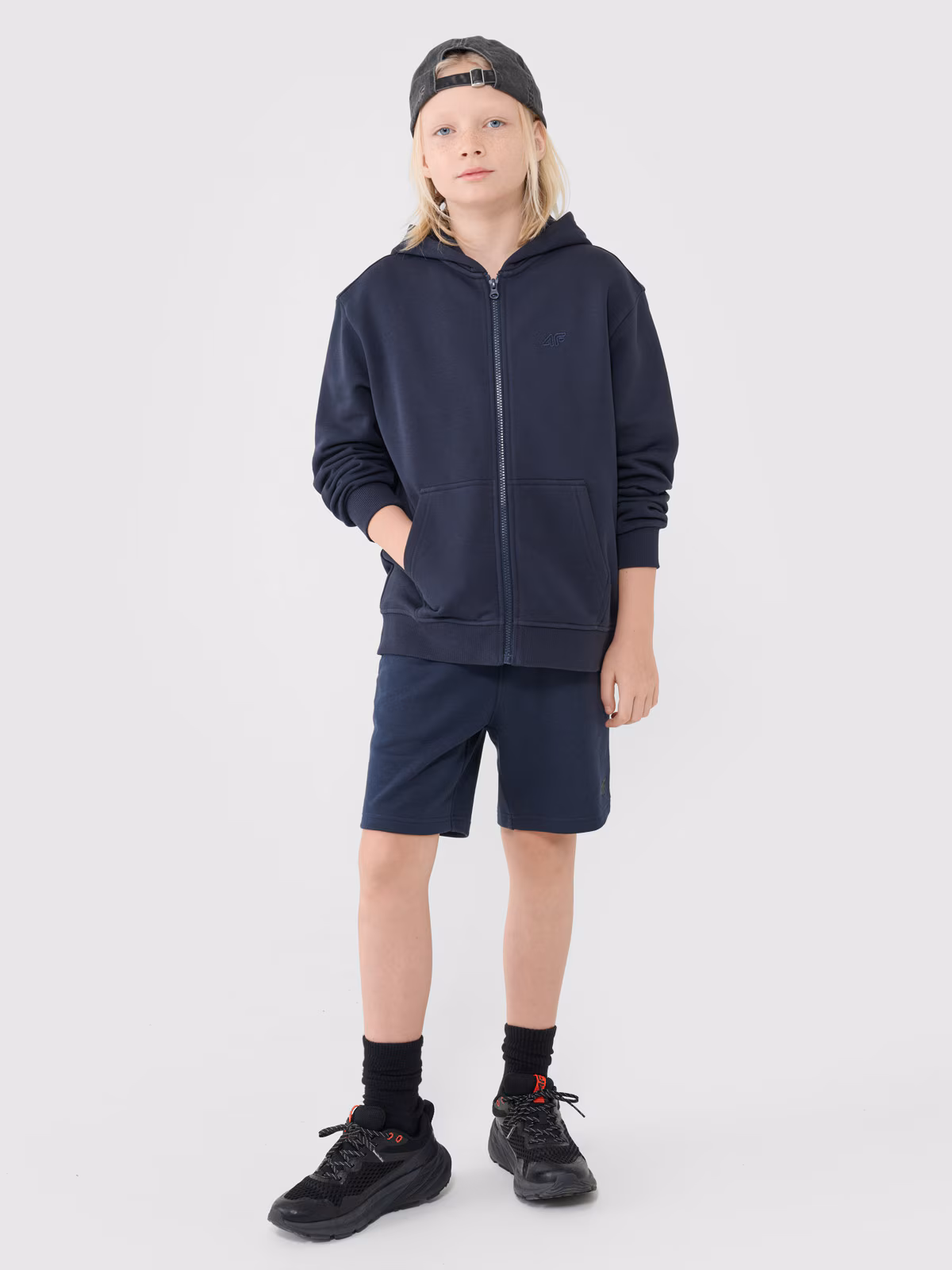 Bluza dresowa rozpinana z kapturem chłopięca - szara