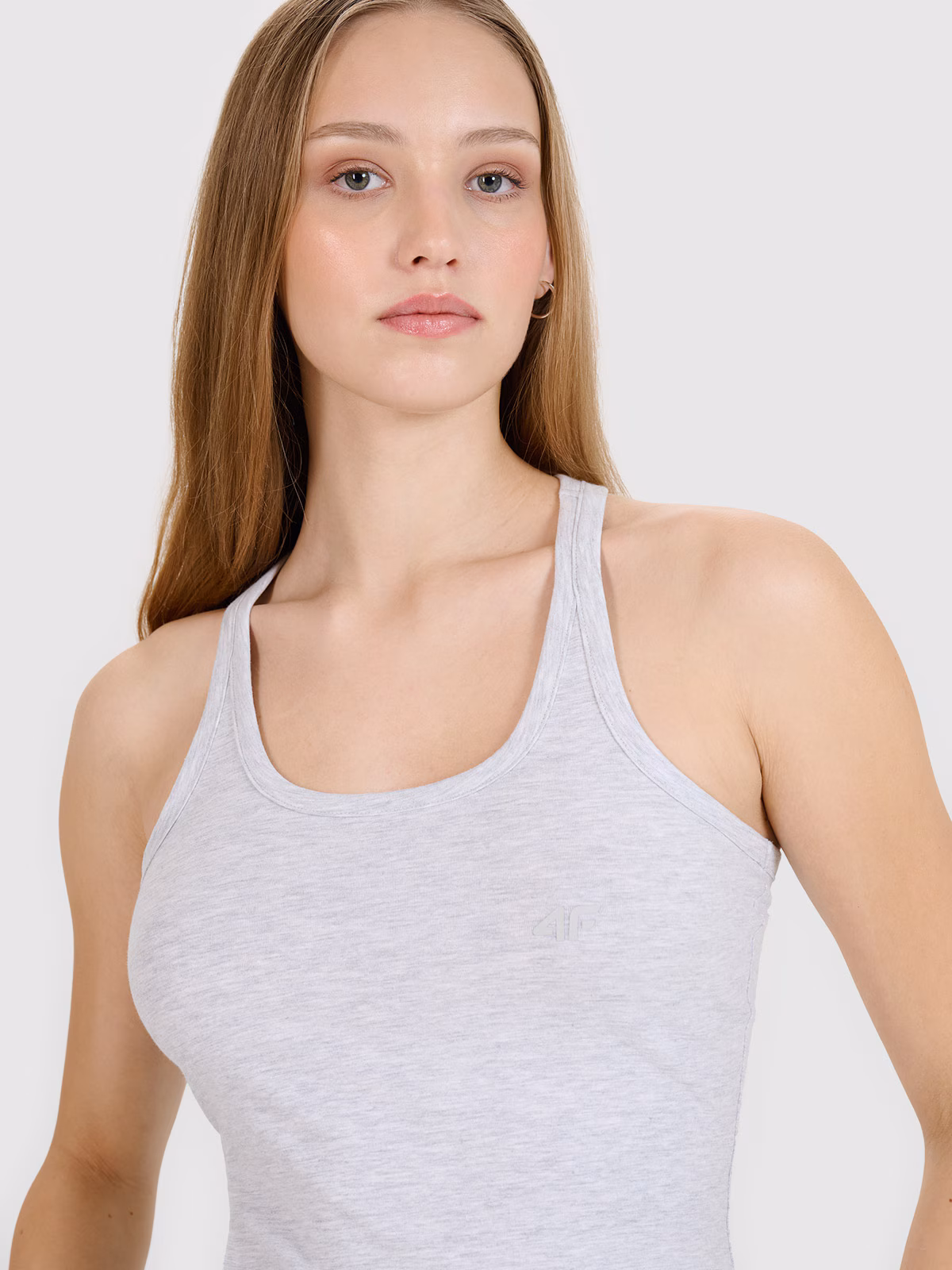 Top slim gładki damski - czarny