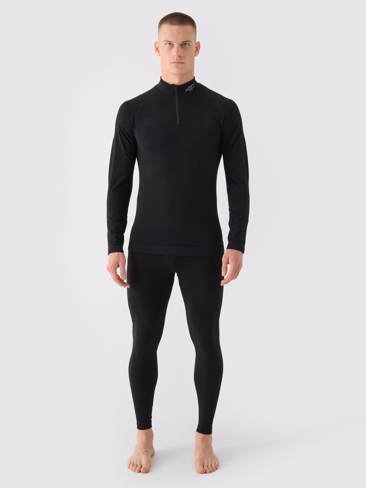 Bielizna termoaktywna bezszwowa z wełną Merino (dół) męska - czarna