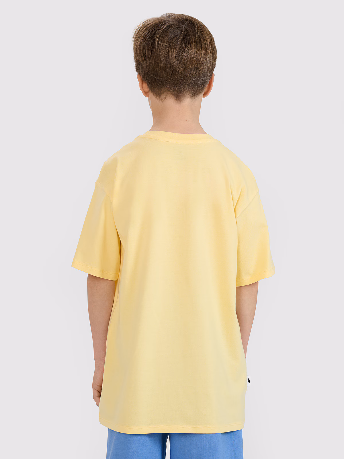 T-shirt oversize z nadrukiem chłopięcy - żółty