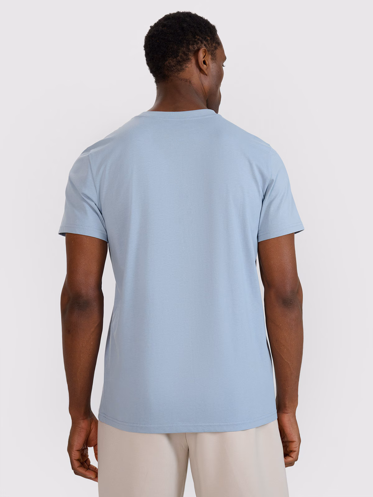 T-shirt regular gładki męski - beżowy