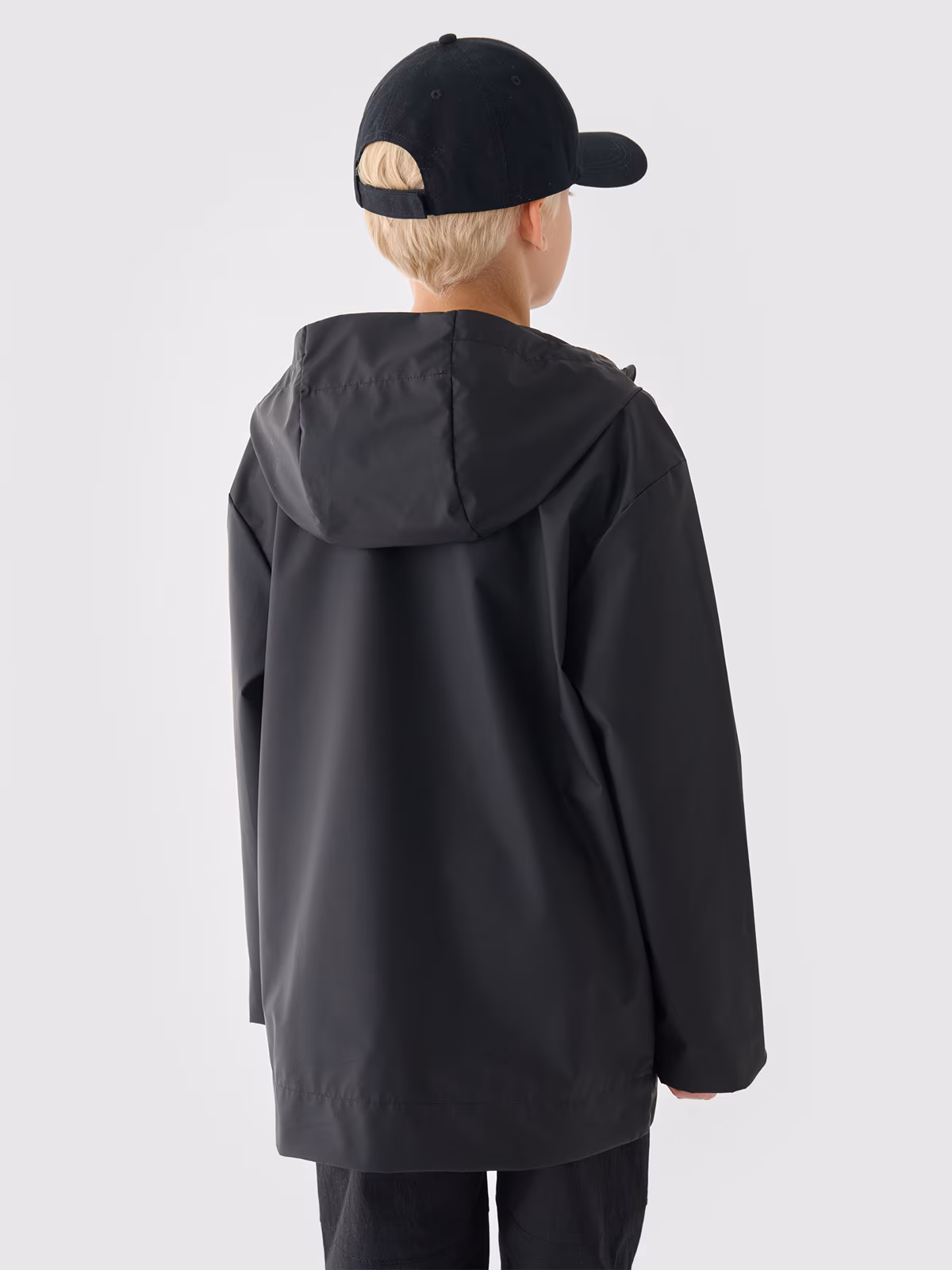 Kurtka przejściowa przeciwdeszczowa z gumową powłoką dziecięca - khaki