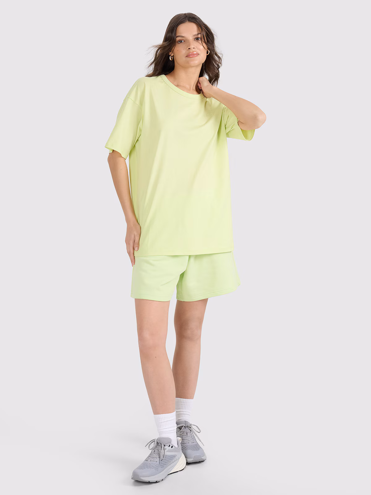 T-shirt oversize gładki uniseks - szary