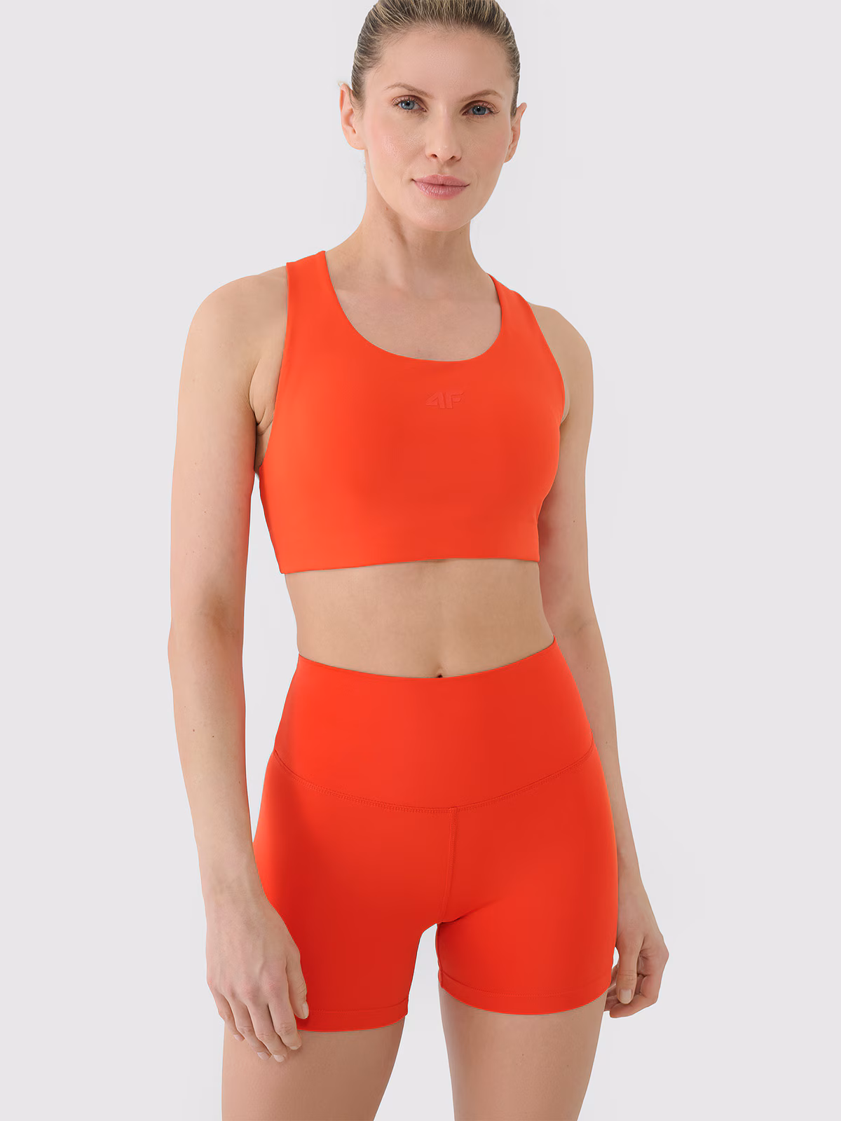 Legginsy krótkie treningowe damskie - czerwone