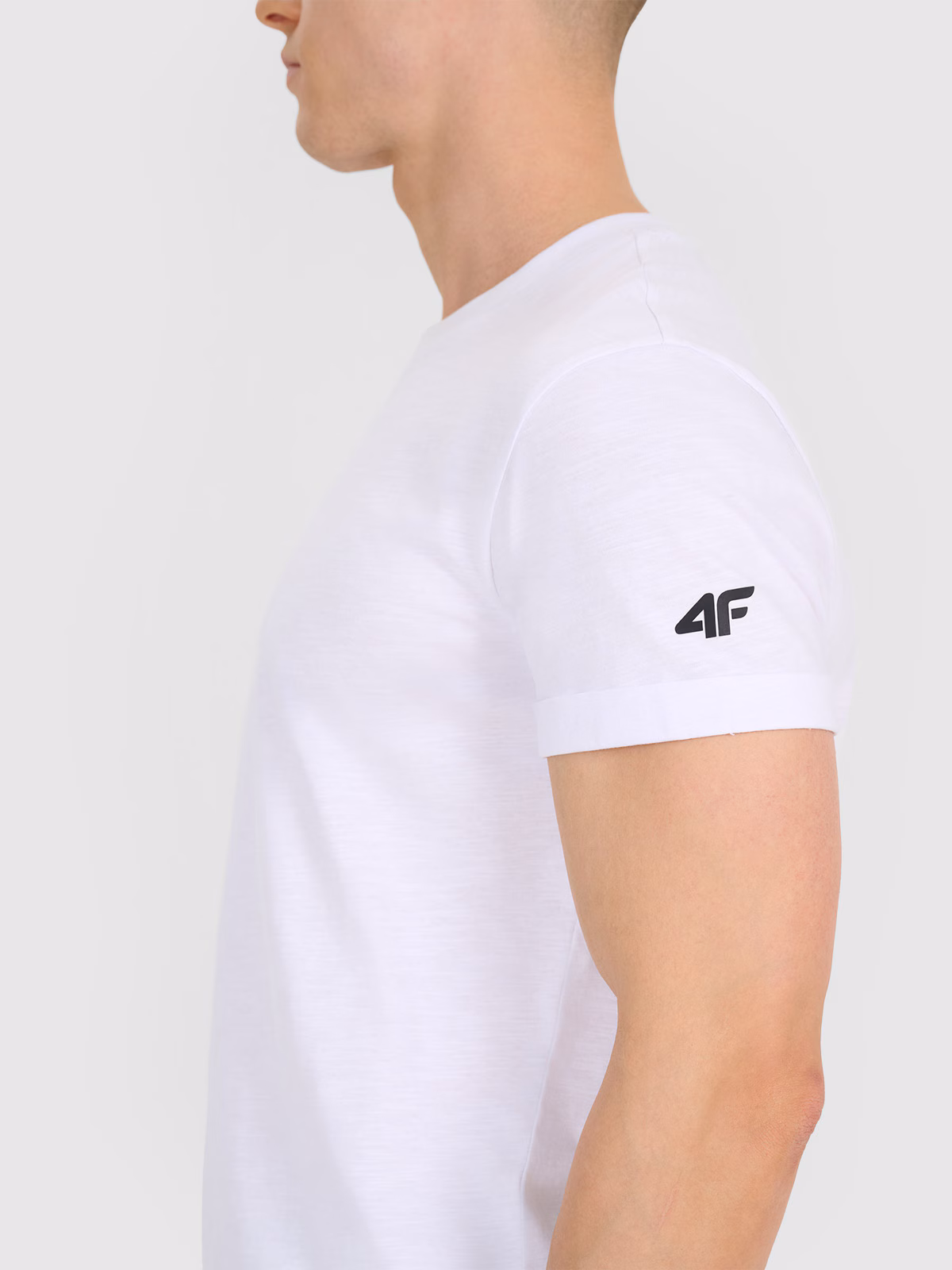 T-shirt regular gładki męski - biały