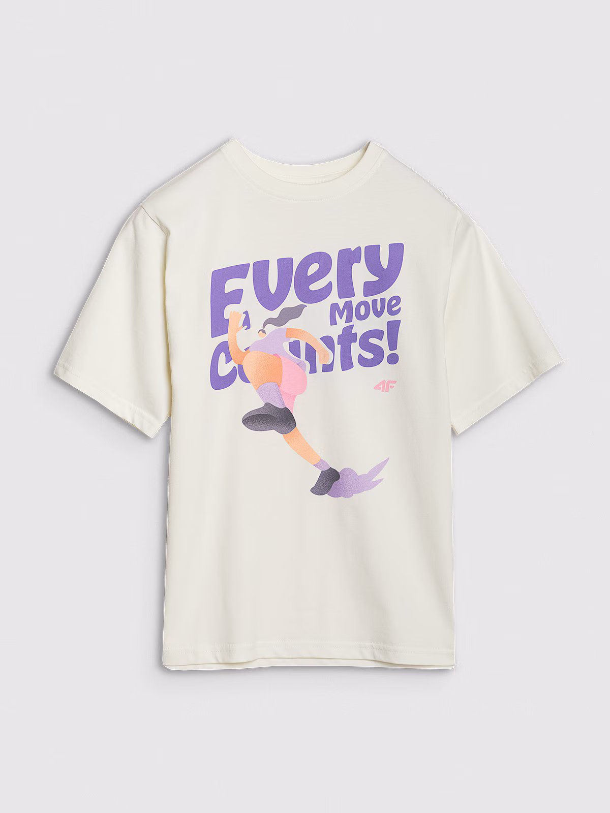 T-shirt oversize z nadrukiem dziewczęcy - różowy