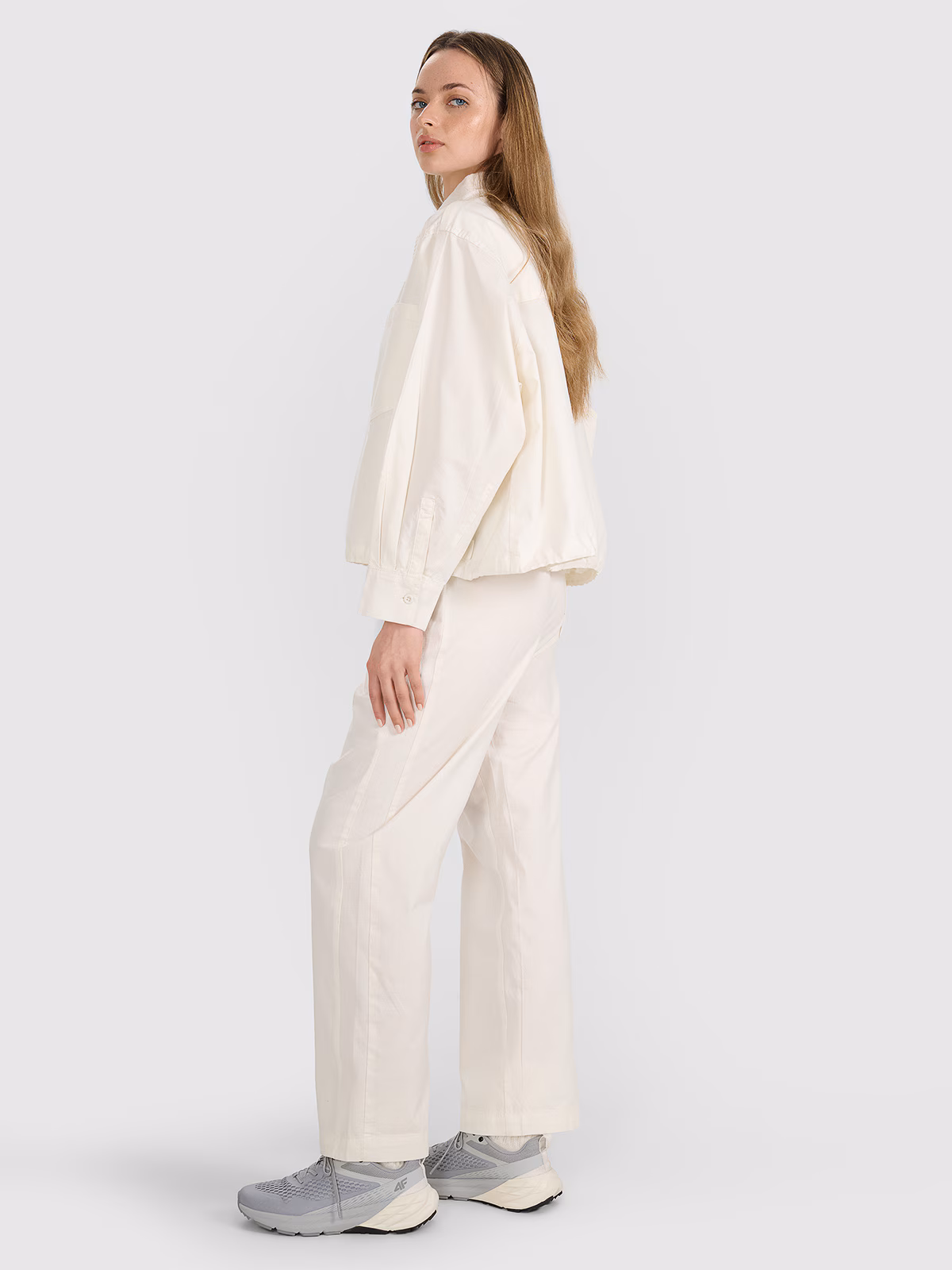 Spodnie casual damskie - żółte