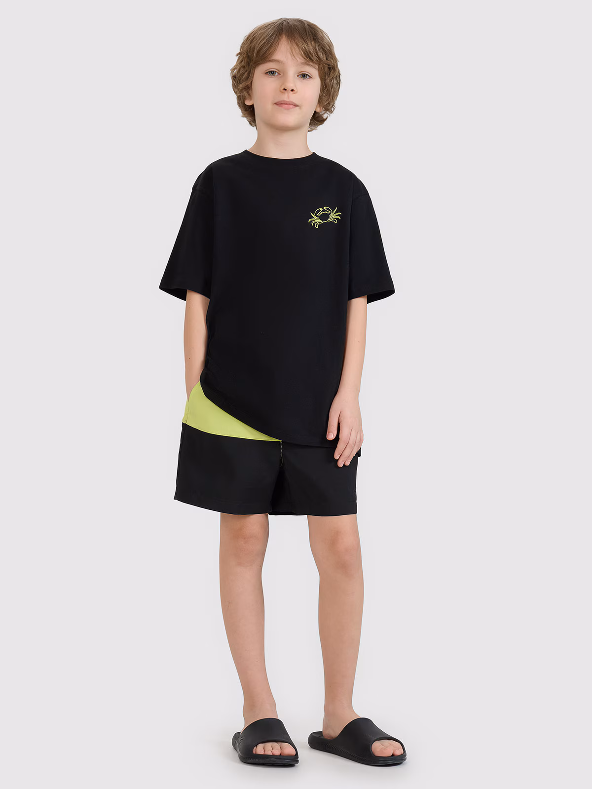 Spodenki plażowe boardshorty chłopięce - zielone