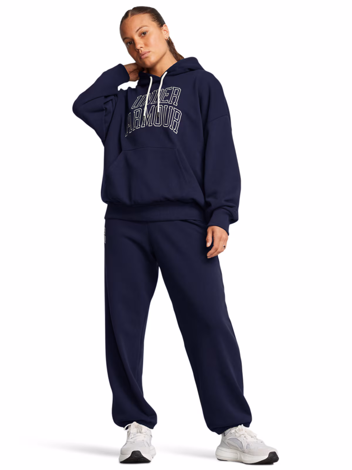 Spodnie dresowe damskie Under Armour UA Icon Hwt Terry Os Pant - granatowe