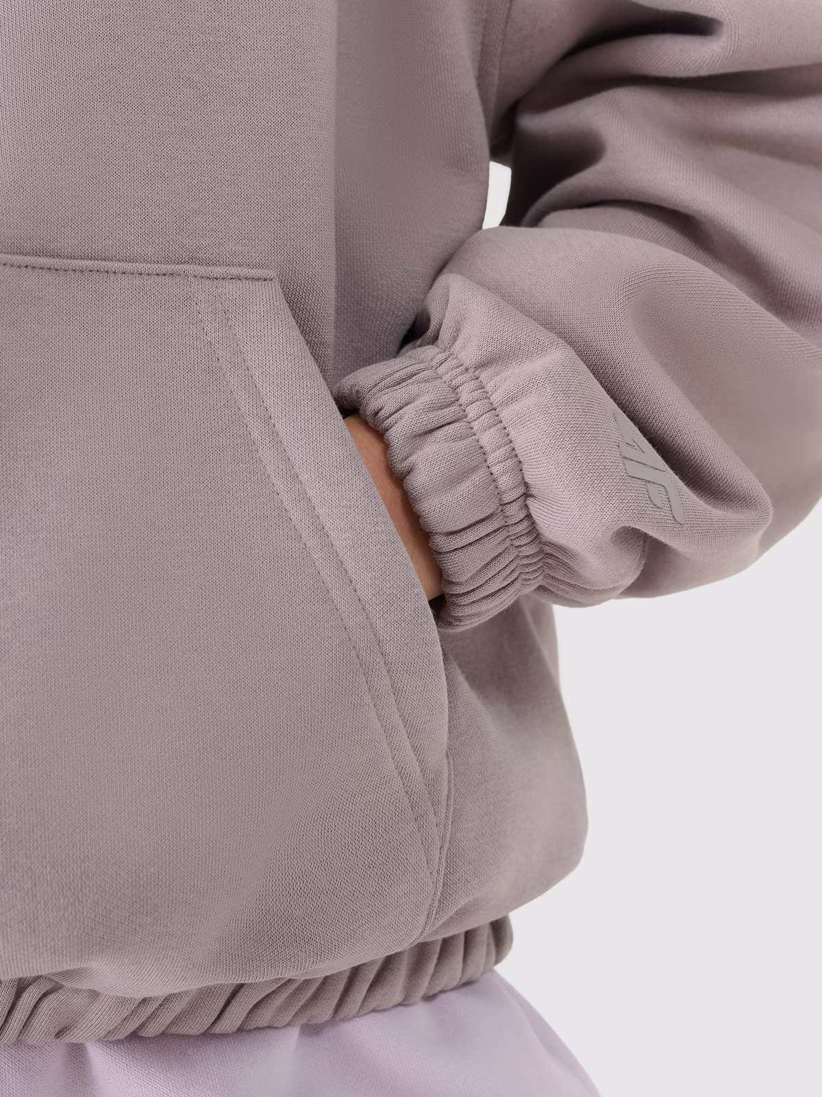 Bluza dresowa nierozpinana bez kaptura dziewczęca - beżowa