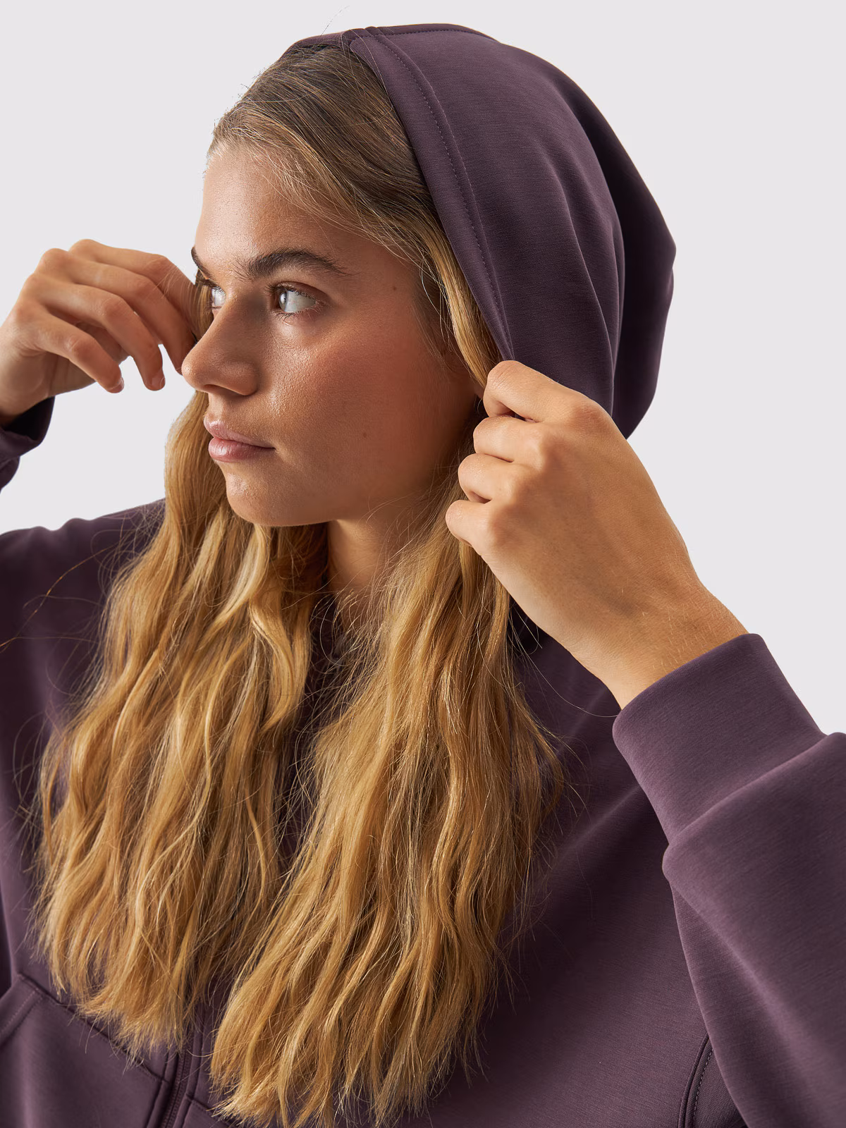 Bluza dresowa rozpinana z modalem damska - fioletowa