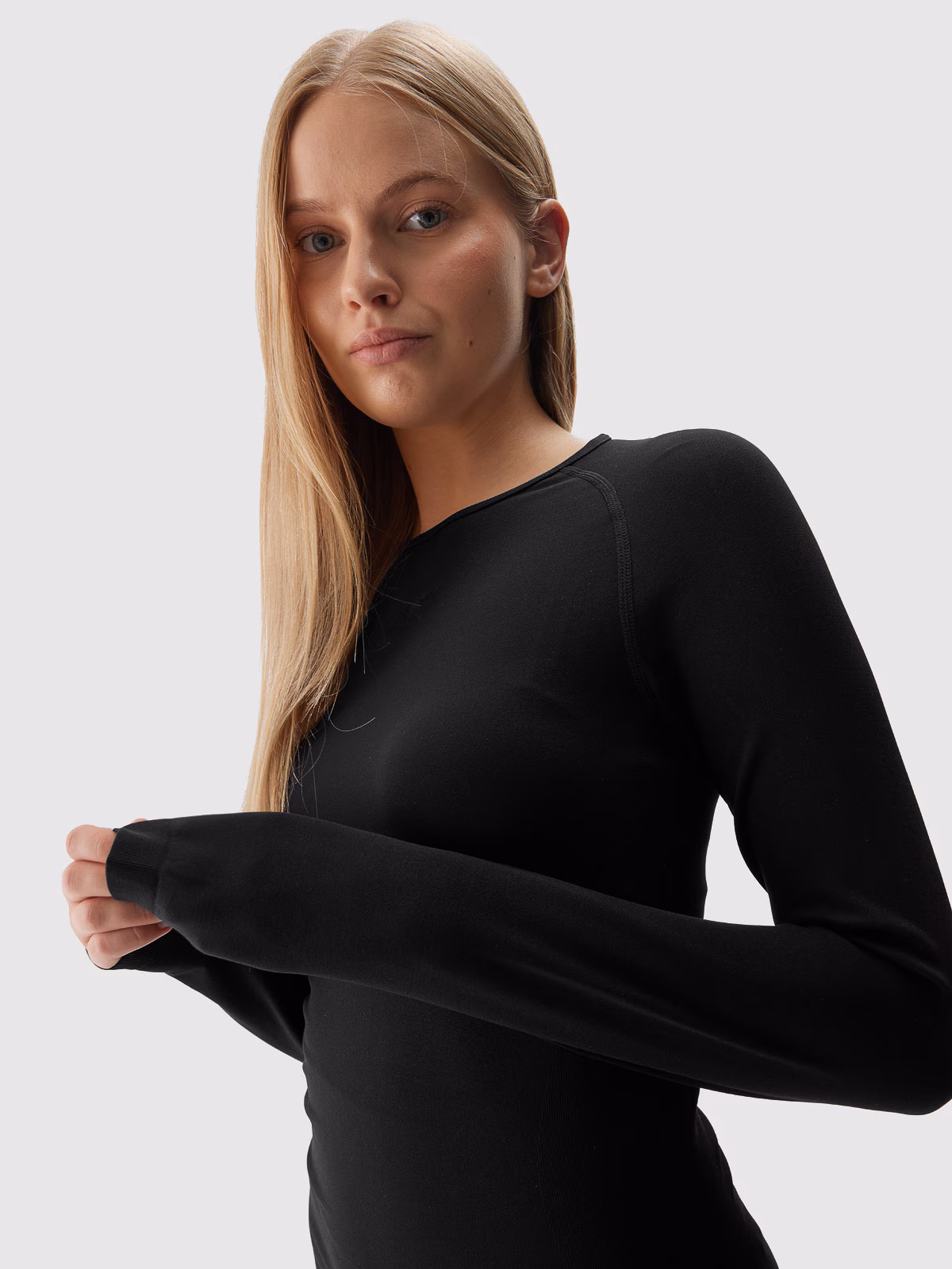 Bielizna termoaktywna bezszwowa (góra) damska - czarna