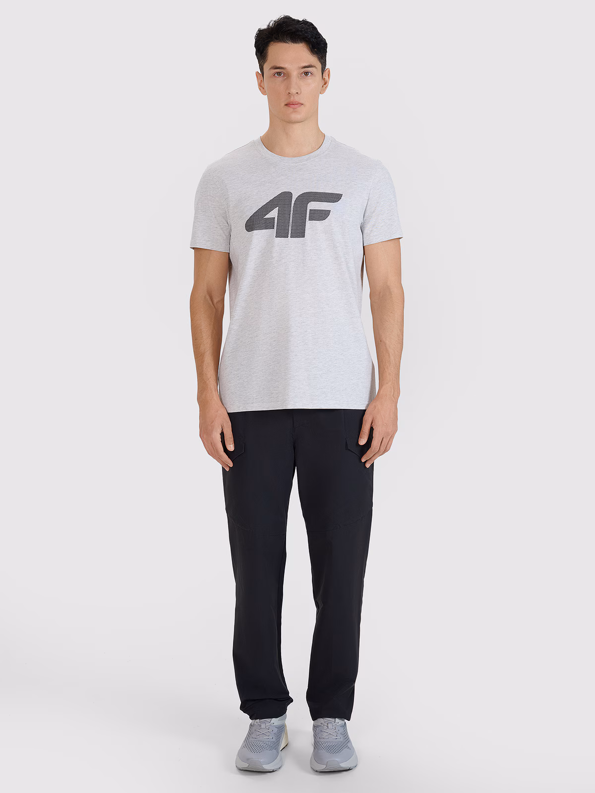 T-shirt regular z nadrukiem męski - czerwony