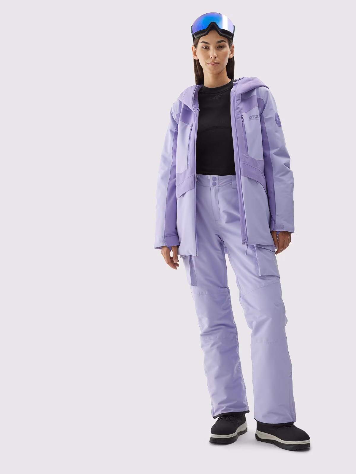 Kurtka snowboardowa membrana 10000 damska - fioletowa