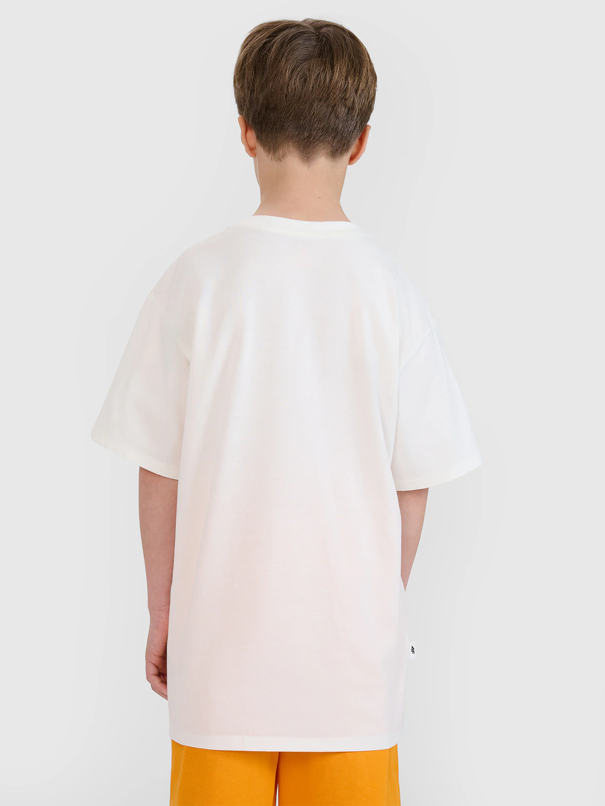 T-shirt oversize z nadrukiem chłopięcy - żółty