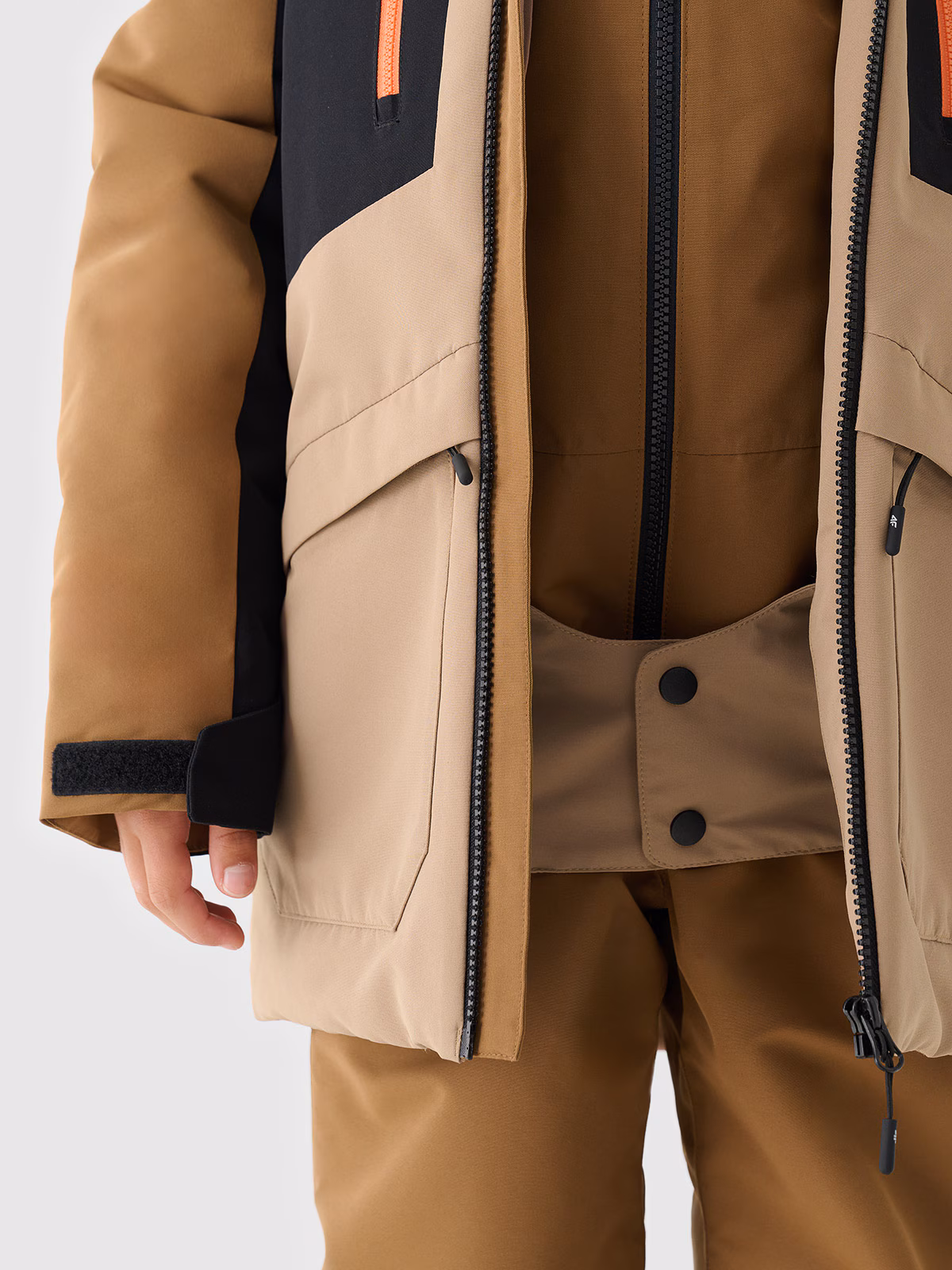 Kurtka snowboardowa membrana 10000 chłopięca - brązowa