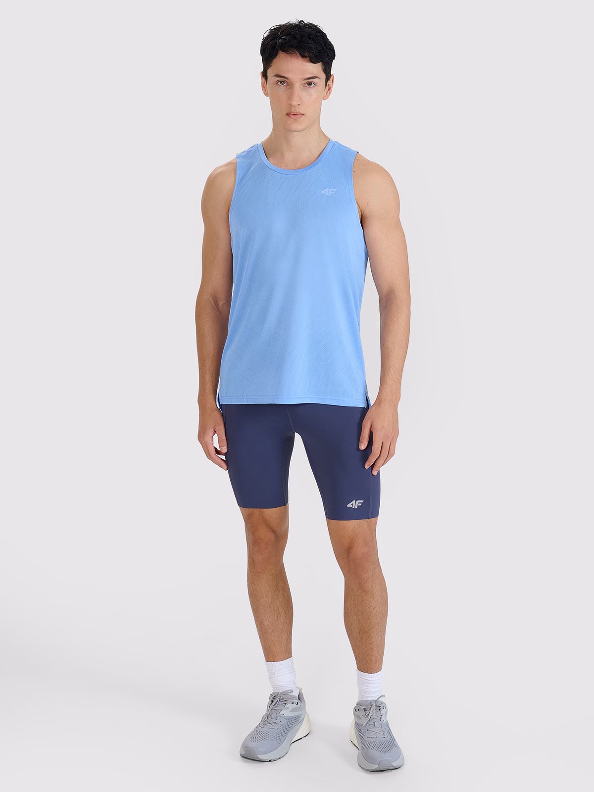 Legginsy kolarki do biegania szybkoschnące męskie - szare