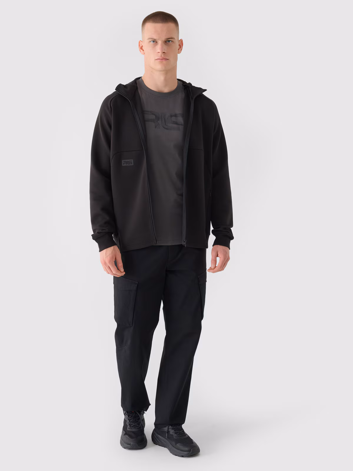 Bluza dresowa rozpinana z kapturem męska 4F x Robert Lewandowski - czarna