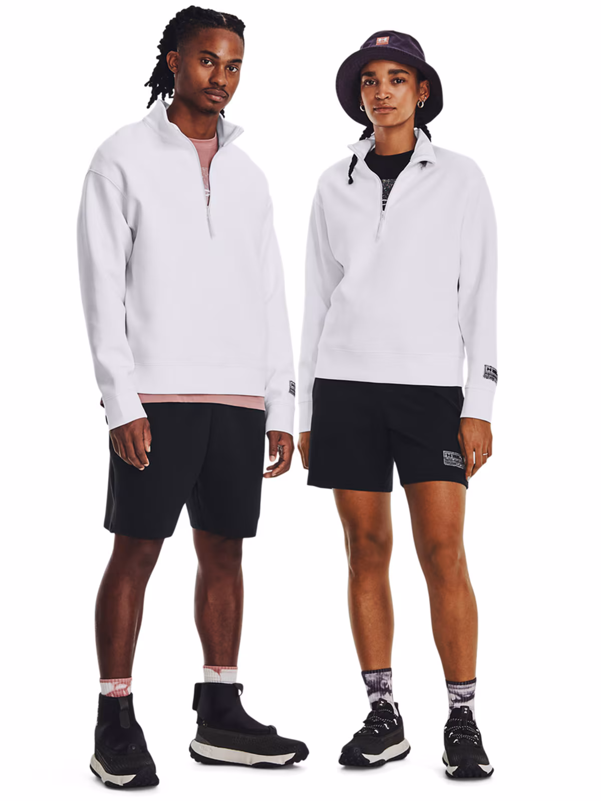 Bluza dresowa uniseks Under Armour UA Summit Knit 1/2 Zip - biała