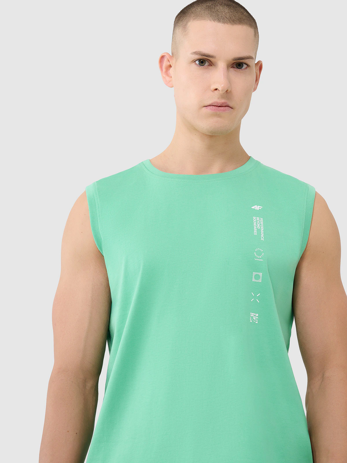 Tank top regular męski - zielony