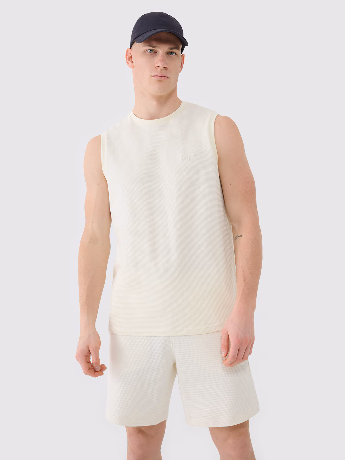 Tank top regular gładki męski - zielony