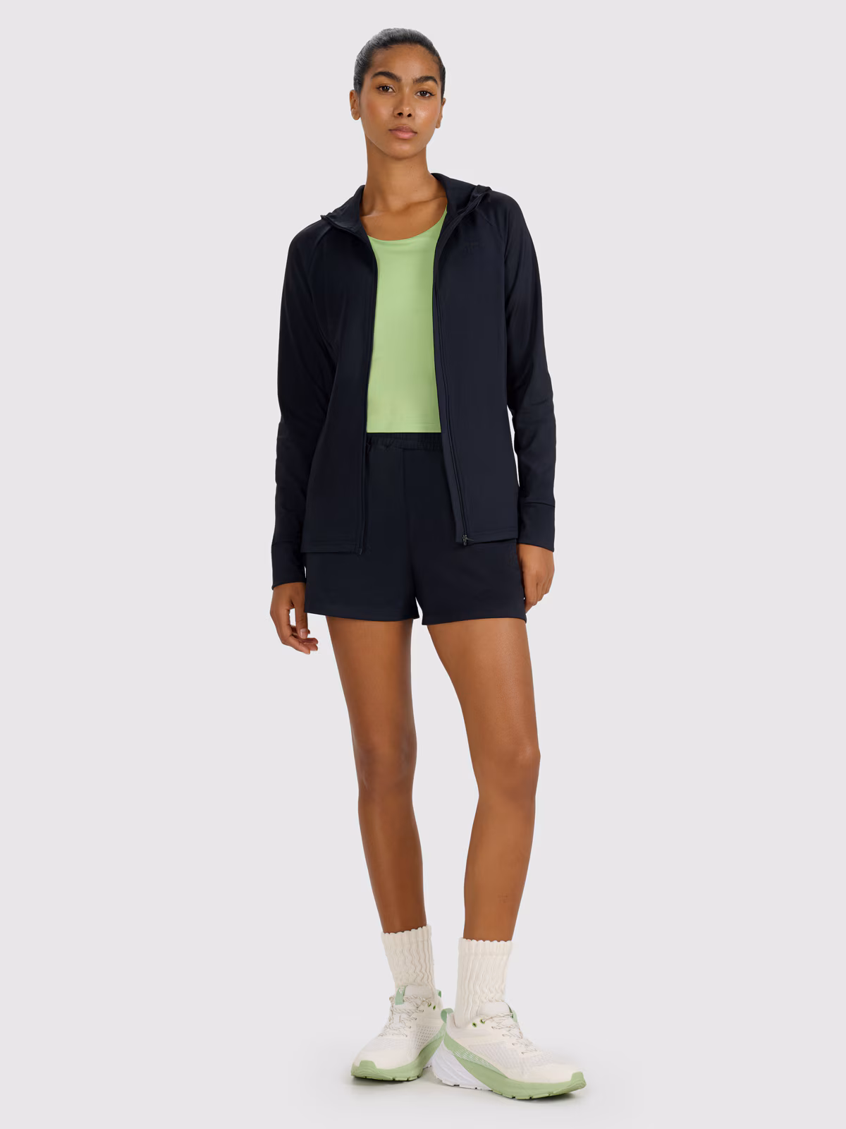 Bluza treningowa slim szybkoschnąca damska - czarna