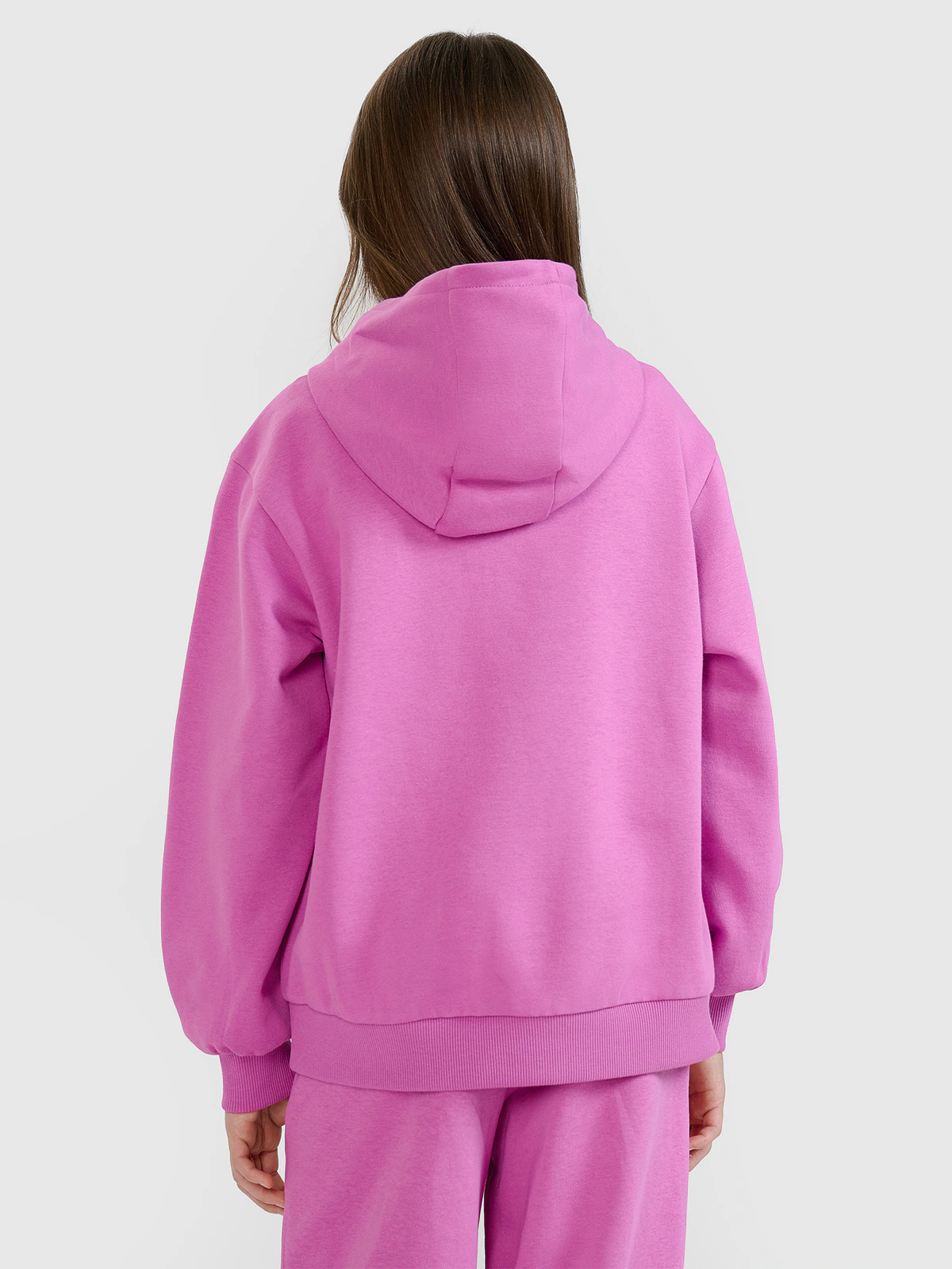 Bluza dresowa nierozpinana z kapturem dziewczęca - czarna