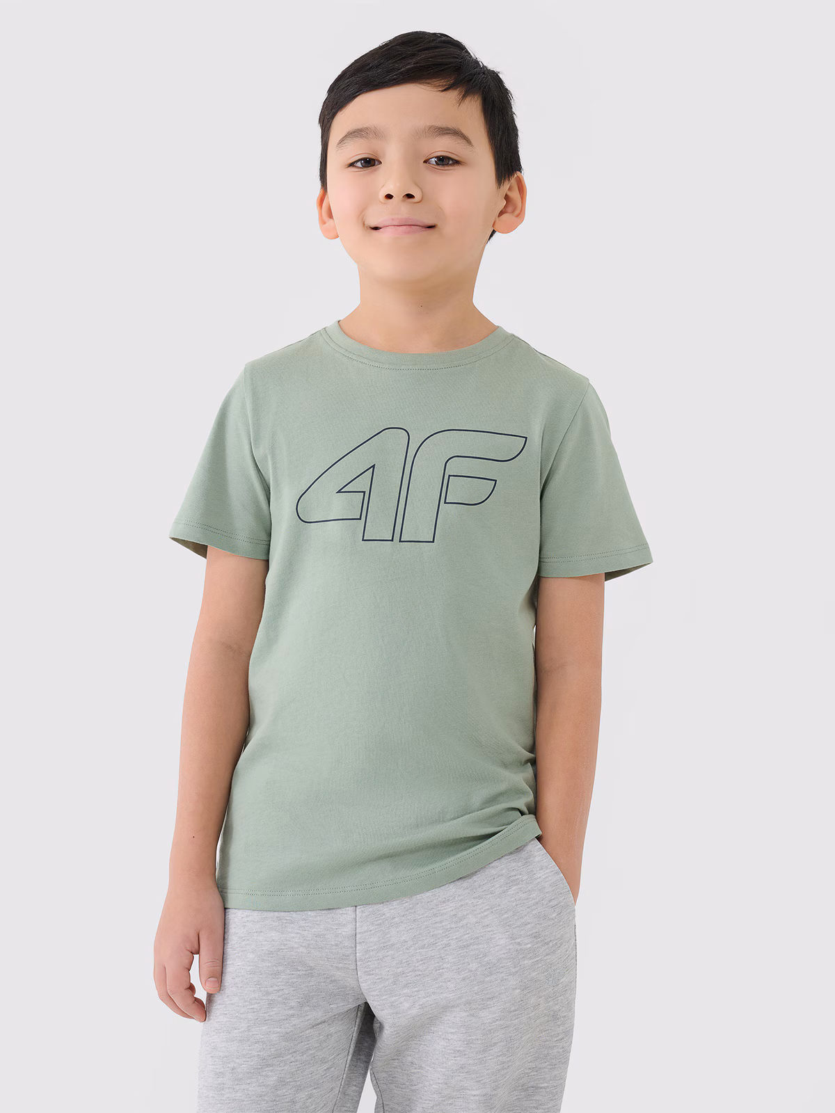 T-shirt z nadrukiem chłopięcy - turkusowy