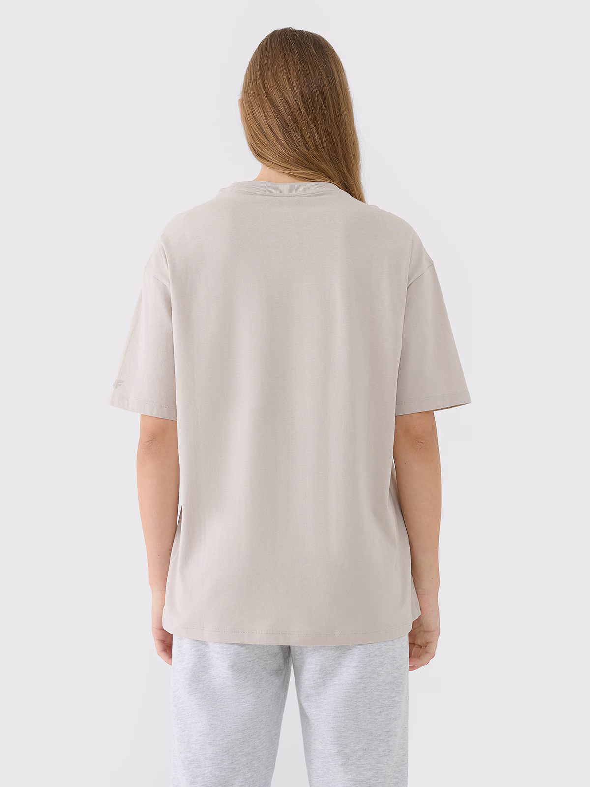 T-shirt oversize gładki damski - biały