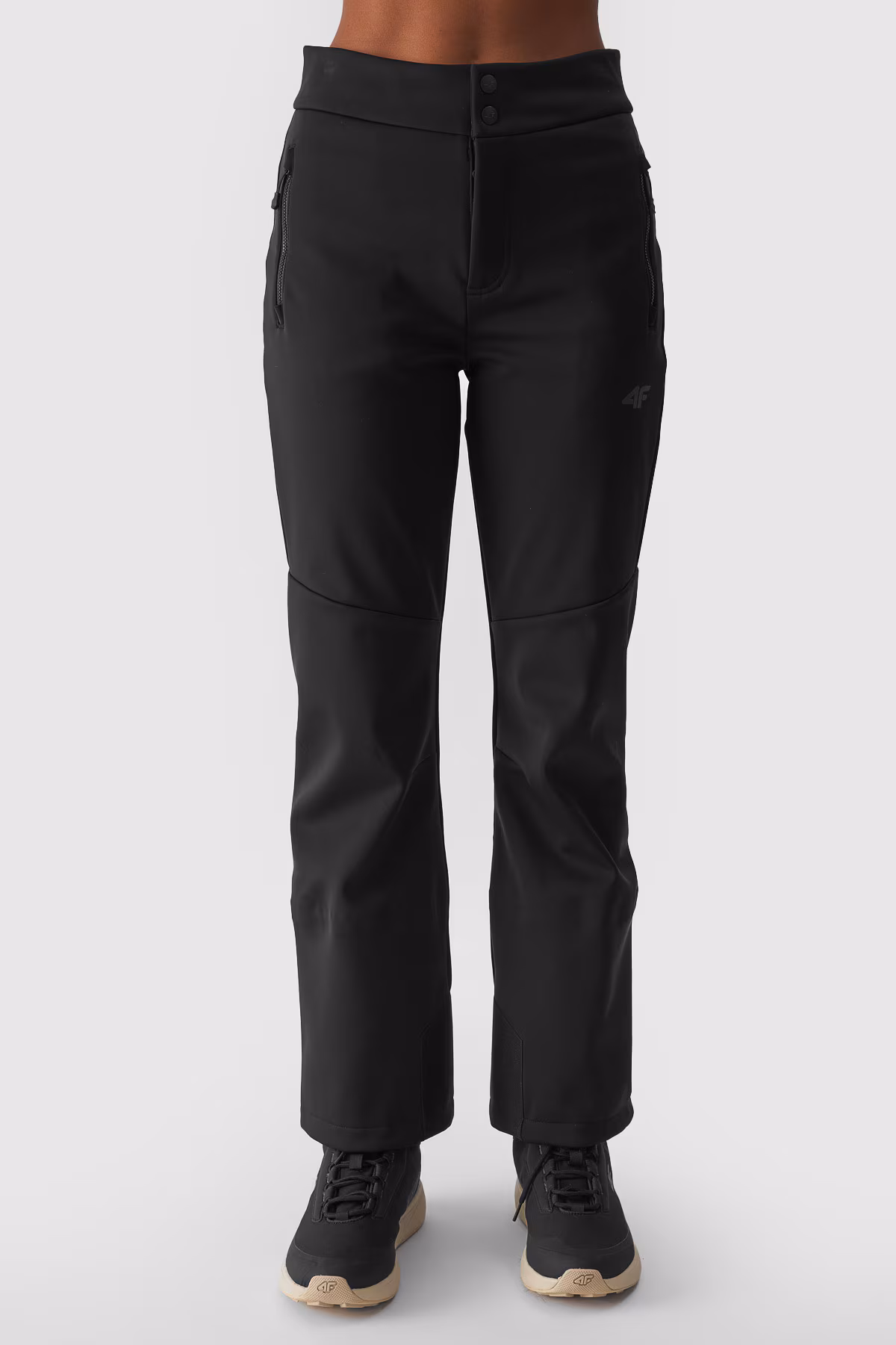 Spodnie narciarskie softshellowe membrana 10000 damskie - czarne
