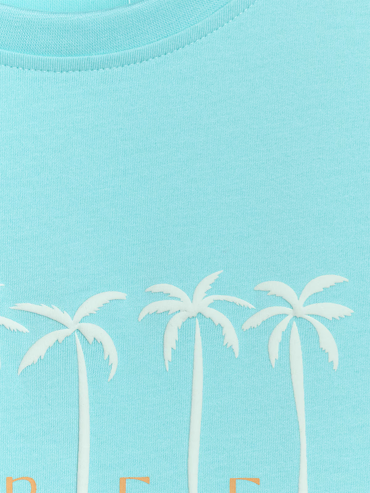 T-shirt regular z nadrukiem damski - beżowy