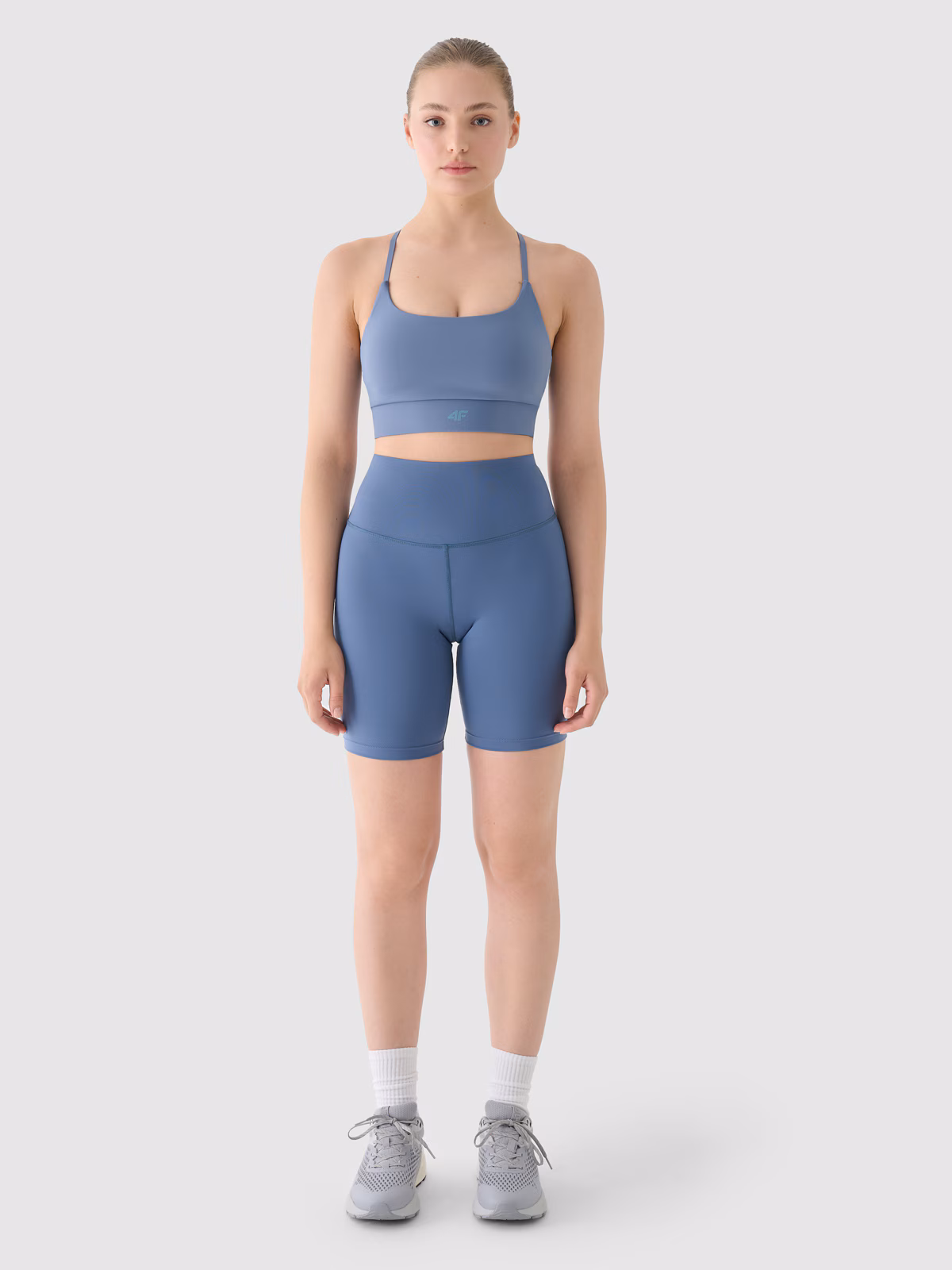 Legginsy krótkie treningowe damskie - fioletowe