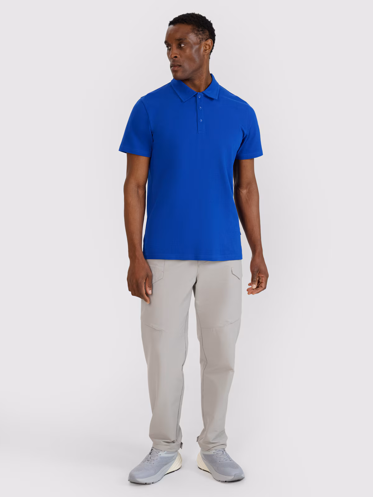 Koszulka polo regular męska - niebieska