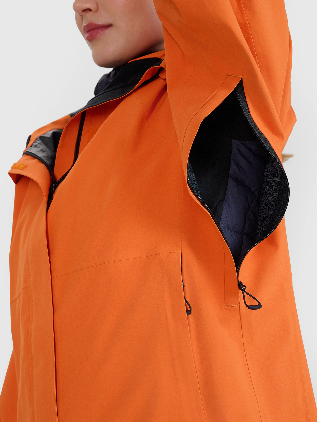 Kurtka trekkingowa membrana 15000 damska - pomarańczowa