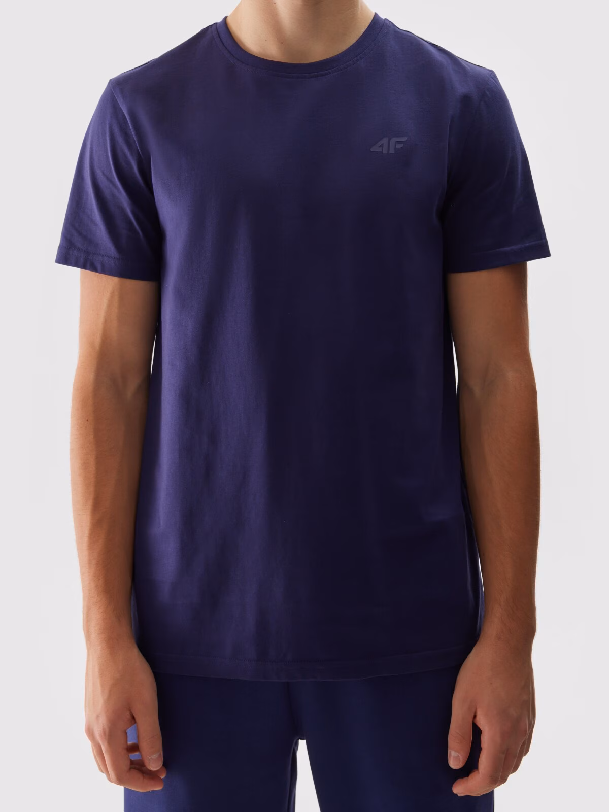 T-shirt regular gładki męski - szary