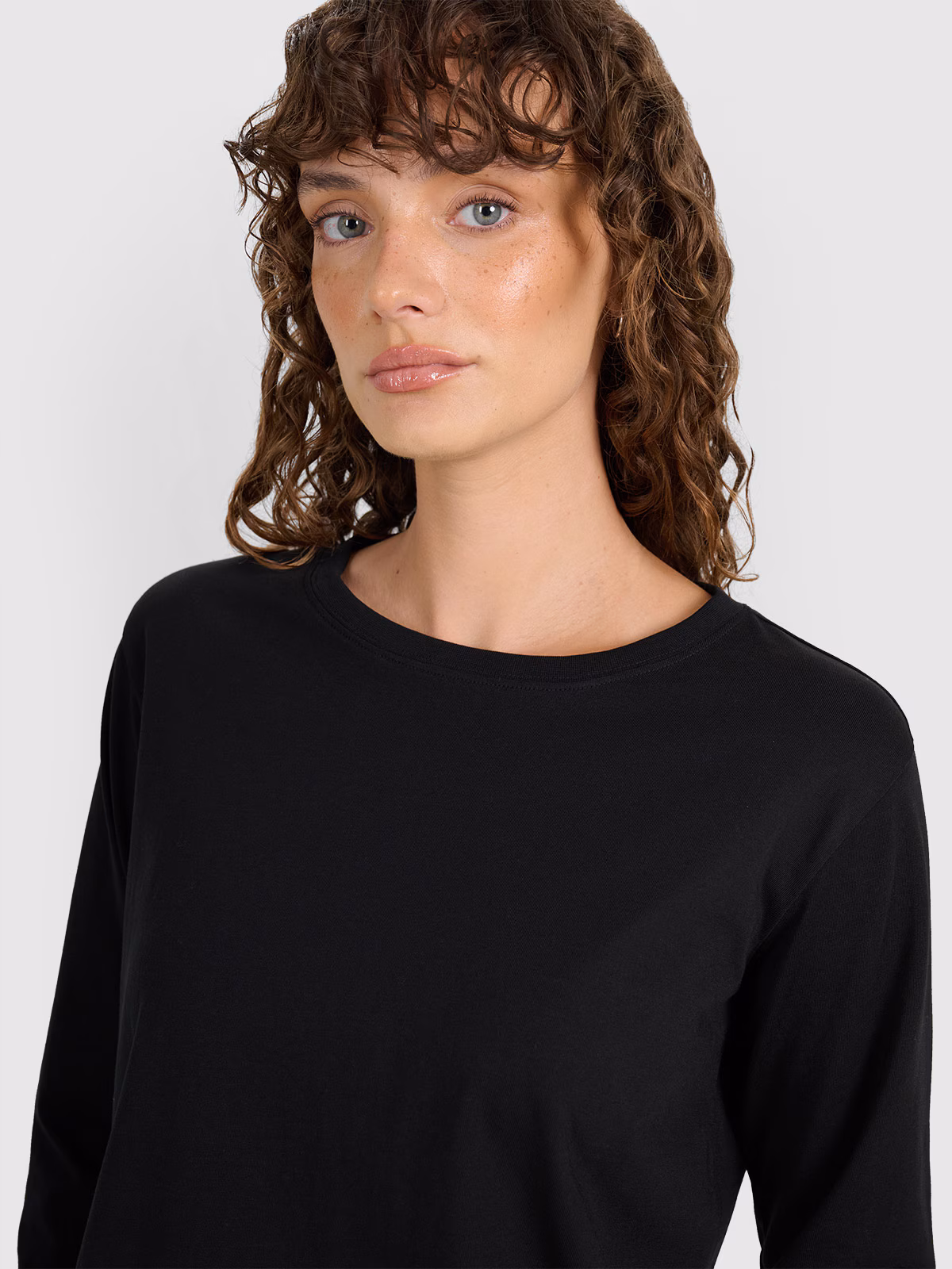 Longsleeve oversize gładki damski - szary