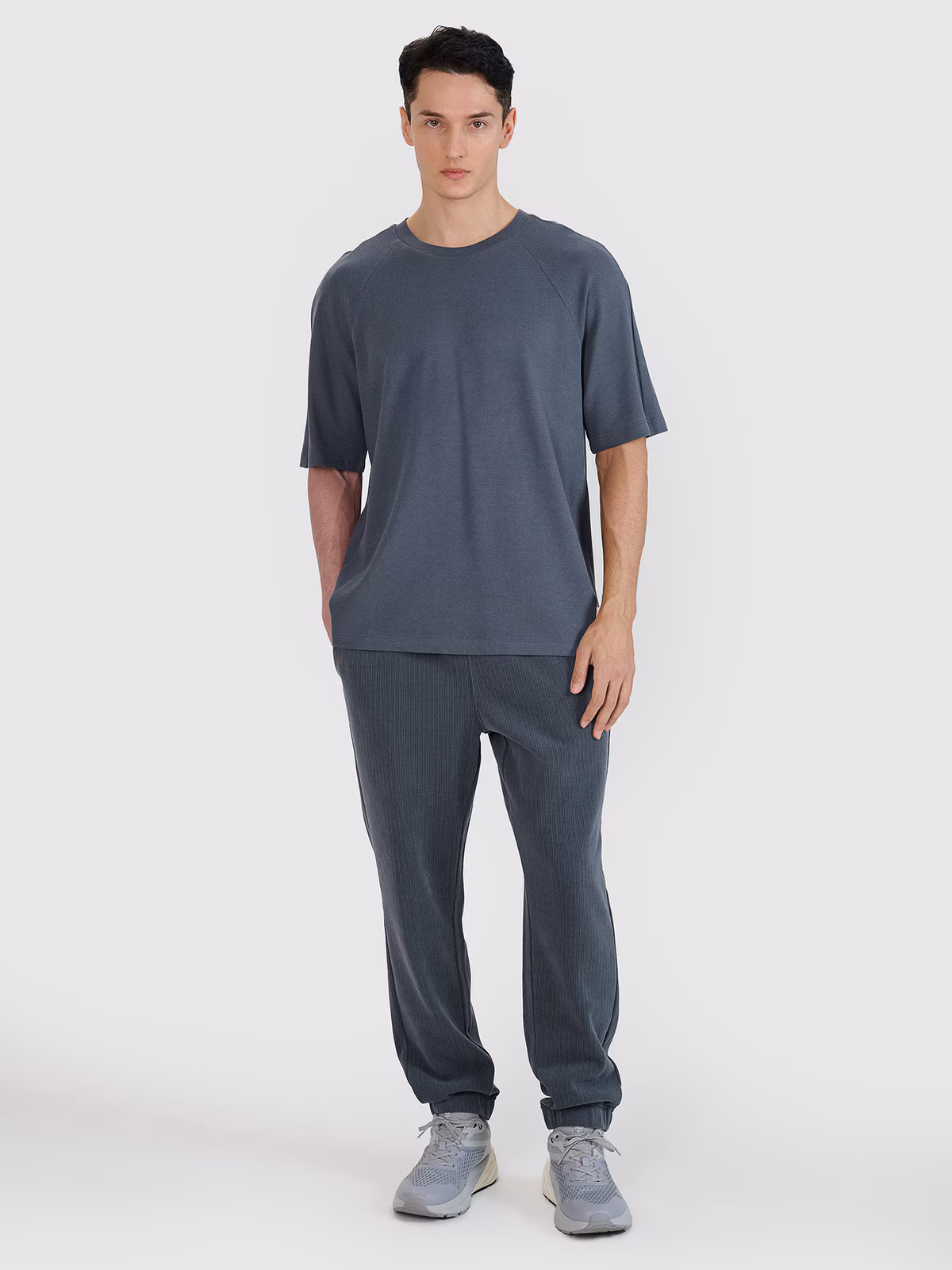 T-shirt oversize z modalem męski - biała