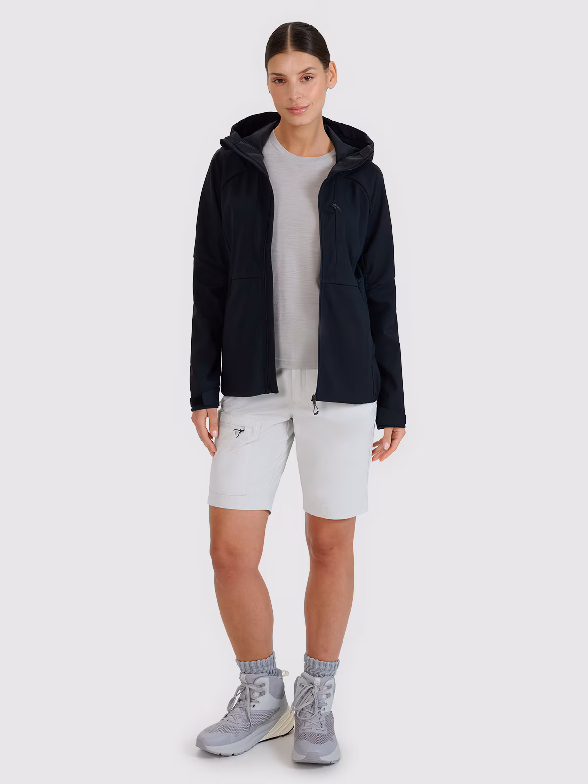 Kurtka softshell wiatroodporna membrana 10000 damska - czarna