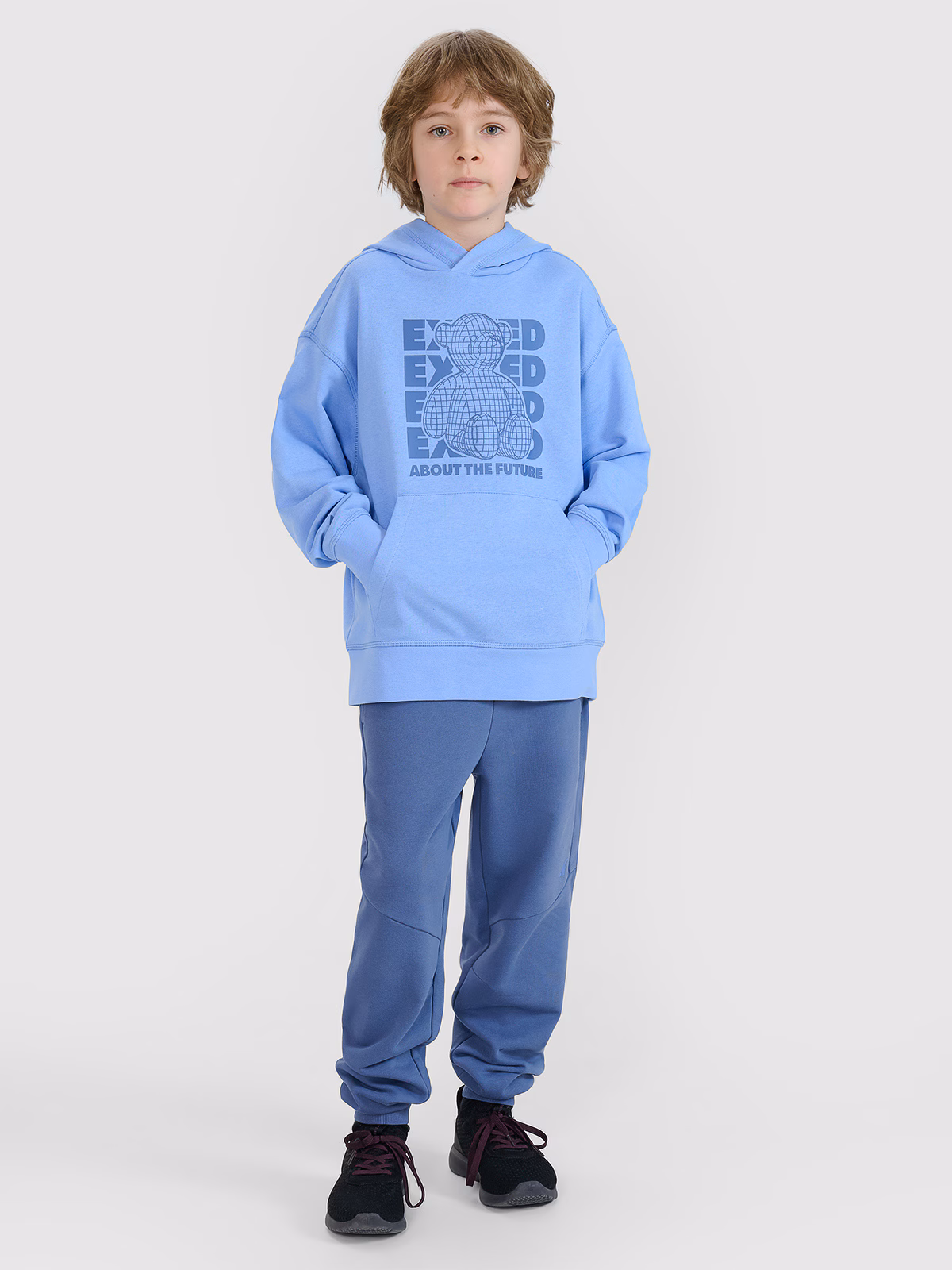 Bluza dresowa nierozpinana z kapturem chłopięca - czerwona