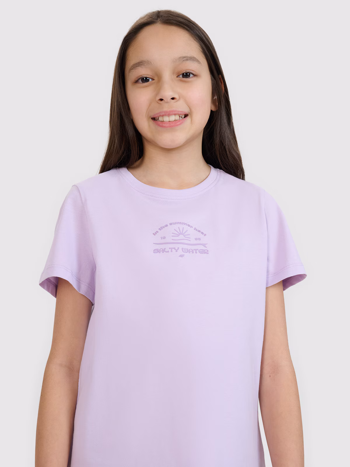 T-shirt regular z nadrukiem dziewczęcy - fioletowy