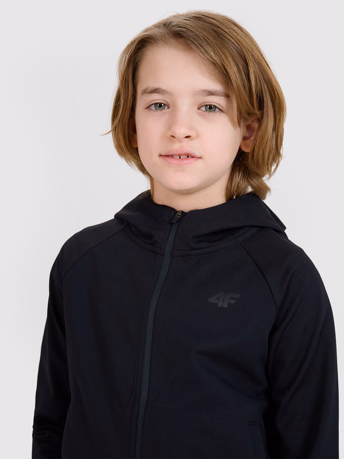 Bluza sportowa rozpinana z kapturem chłopięca - szara